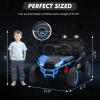 24V 2 Seater Ride On Car, XXXL Off-Road Utv for Kids w/Metal Frame, 20 Inch Wide Seat, 400W Electric Vehicle Toy Car w/Pop Music, 3 Speeds for Boys and Girls,Blue view 4