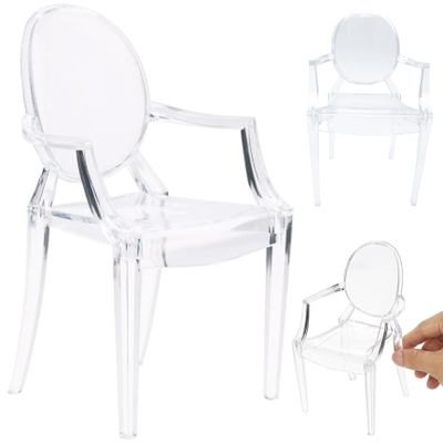 Minature Things, Mini Chair, Transparent Plastic Dollhouse Furniture Armchairs Realistic 1/6 Scale Furniture DIY Mini Armchair Backrest Chairs for Dolls Dollhouse Accessories Decoration