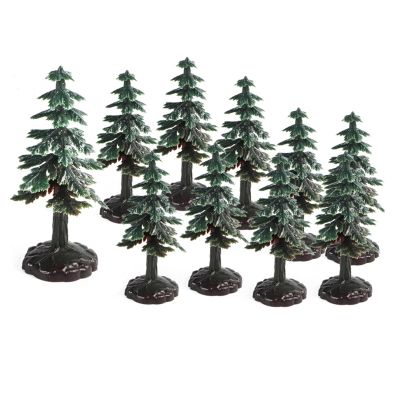 AENIMELY 10pcs Miniature Christmas Tree and Plant Figurines, Realistic Model for Sand Table, Christmas Scene, Cake Toppers, and Birthday Decor