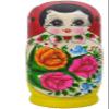 ZXZUCVE Nesting Doll Russian Dolls Wood to Paint Stacking Red Russian Stacking Dolls with Peony Flower Pattern Yellow Nesting Dolls 7 Piece Russian Dolls view 2
