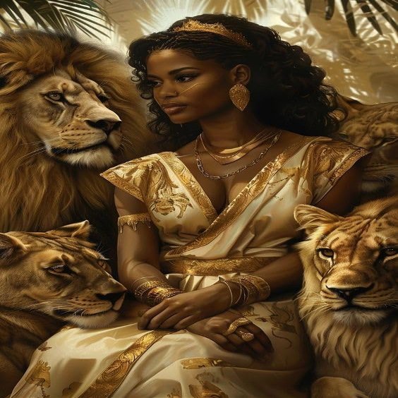 1000pcs African American Women Art,Black Girl with Lion Jigsaw Puzzle for Adults Fun Challenging Educational Gift Art Home Decor