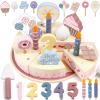 Wooden Birthday Party Cake Play Food Sets for Toddler 2 3 4 5 Year Old Girls Boys Kids Kitchen Accessories Pretend Play Toy Gift Educational Toys view 1