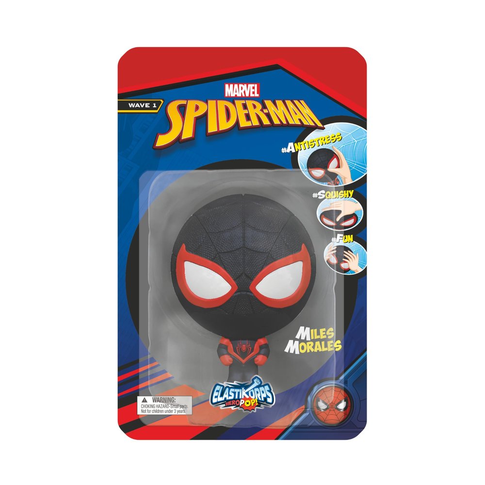 CICABOOM Elastikorps HeroPop 10 cm - Marvel Extendable Figure - Miles Morales, Black