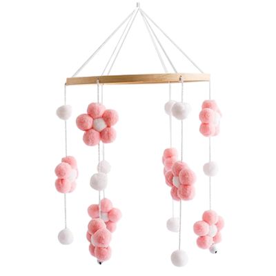 Baby Crib Mobile,Modern Boho Baby Mobile,Soothing Musical Crib Mobile with Secure Attaching Hair Balls for Promoting Hearing and Visual Development