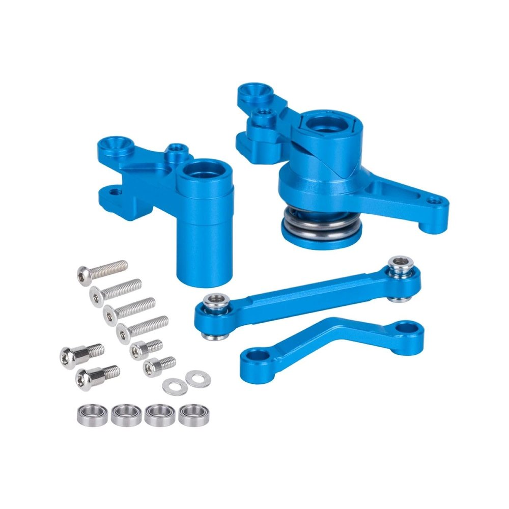 CNC Machined Metal Steering Bellcrank Set for 1/10 BL-2S Slash 4x4 4WD Durable Upgrade Accessories (Blue)
