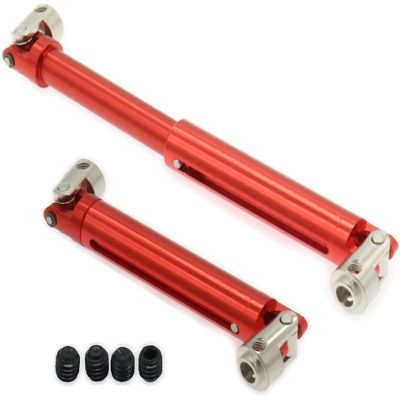 2pcs RC Drive Shaft 105-150mm for 1/10 Axial SCX10 II Redcat D90 Gen7/Pro GEN8 RC4WD Upgrade Part(Red)
