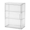 2 Pack Clear Display Case for Figures with Magnetic Door, Acrylic Display Cases for Collectibles, 3Tiers Acrylic Storage Organizers Box, Desktop or Wall-Mounted Showcase for Collectibles Action Figure view 1