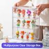2 Pack Clear Display Case for Figures with Magnetic Door, Acrylic Display Cases for Collectibles, 3Tiers Acrylic Storage Organizers Box, Desktop or Wall-Mounted Showcase for Collectibles Action Figure view 4