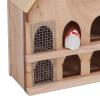 1:12 Scale Dollhouse Birdhouse, Wooden Miniature Birdhouse High Simulation Decoration Miniature Birdhouse Ornamental with 2 Birds 1 Sticker for Farm Dollhouse Accessory view 4
