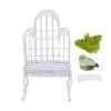 1:12 Scale Dollhouse Bird Cage Metal Miniature Bird Cage Realistic Opening Door Miniature Dollhouse Bird Cage with Fake Grass Bird Sticker (White) view 1