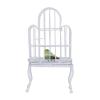 1:12 Scale Dollhouse Bird Cage Metal Miniature Bird Cage Realistic Opening Door Miniature Dollhouse Bird Cage with Fake Grass Bird Sticker (White) view 2