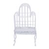 1:12 Scale Dollhouse Bird Cage Metal Miniature Bird Cage Realistic Opening Door Miniature Dollhouse Bird Cage with Fake Grass Bird Sticker (White) view 3