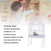 1:12 Scale Dollhouse Bird Cage Metal Miniature Bird Cage Realistic Opening Door Miniature Dollhouse Bird Cage with Fake Grass Bird Sticker (White) view 4
