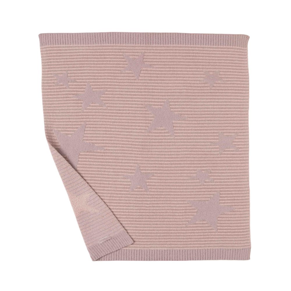 Barefoot Dreams CozyChic Cotton Star Stroller Blanket, 30" X 40" (Faded Rose)