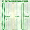 100PCS St Patricks Day Necklace Accessories, Saint Patrick's Day Green Round Shamrock Beads Necklaces Bulk, 3 Kinds Irish St Patricks Day Decorations Necklace for Parade Throw Party Favor Decorations view 2