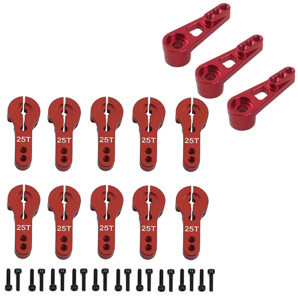 25T Aluminum Servo Horns Arms M3 Threads Metal Steering Arm & 25T Servo Horn Steering Arm