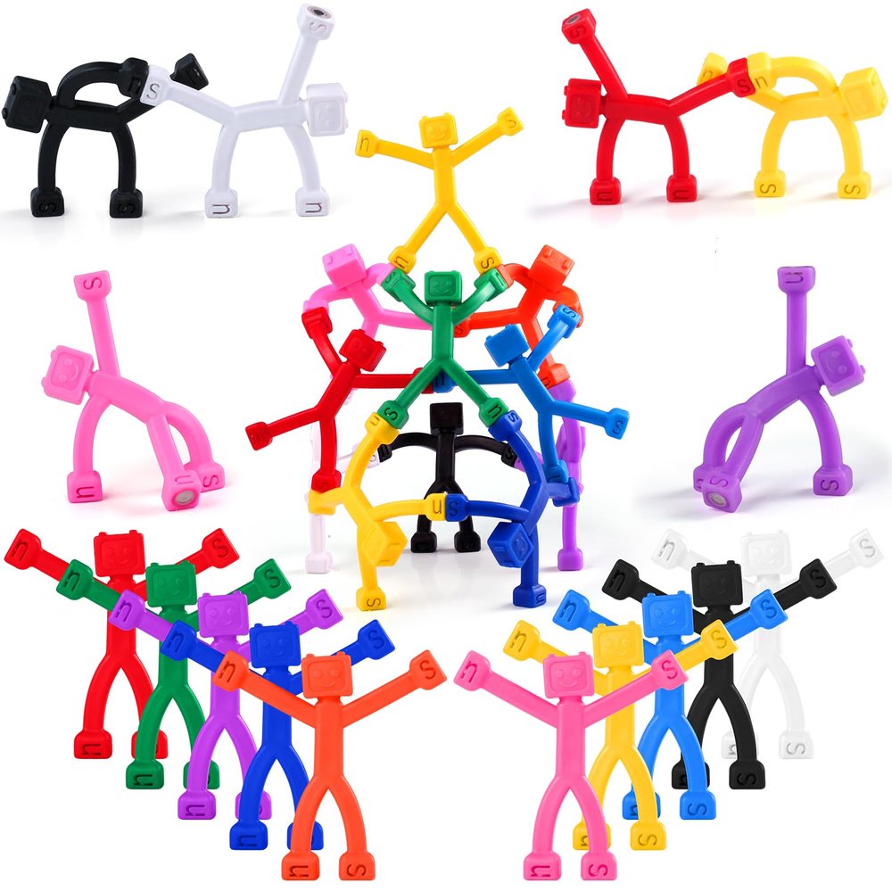 24 PCS Magnetic Travel Toys for Kids, Creative, Portable and Educational, Magnetic-People-Magnet-Men: Cute Robot & Funny Magnets, Small Fidget Toys for Classroom Prizes, Easter Egg Stuffers, Office