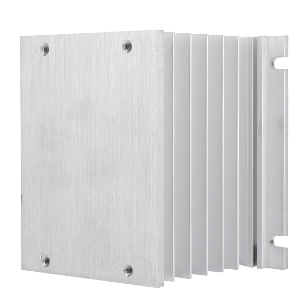 SSR Heat Sink, Aluminum Alloy Heat Sink for Three Phase Solid State Relay with Solid State Relay Dissipation, Aluminum SSR Heatsink Mountable Compact Size Easy to Install