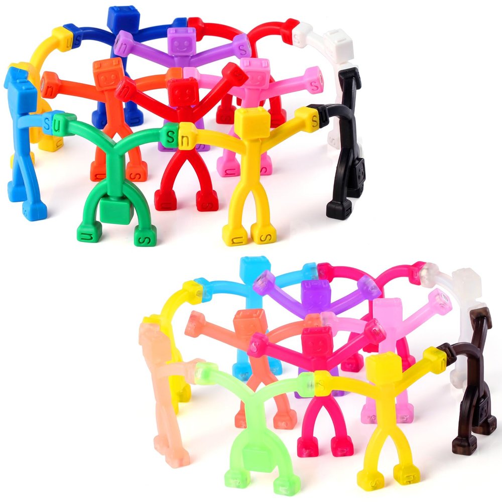 24 PCS Magnetic Travel Toys for Kids, Creative, Portable and Educational, Magnetic-People-Magnet-Men: Cute Robot & Funny Magnets, Small Fidget Toys for Classroom Prizes, Easter Egg Stuffers, Office