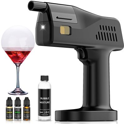 EAEX Smoke Gun Bubble Maker, Includes Aromas and Edible Bubbles, for Cocktail Drinks and Enhancing The Flavour of Food, Bar/Home Use (Set)