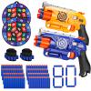 2 Pack Blaster Guns Boys Toy for 3+ Year Old Kids, 80 Soft Foam Darts Bullets, 2 Targets & 2 Wrist Strap, Gun Toys Gifts for Ages 8-12,Christmas Stocking Stuffers Party Supplies for Toddler Orange view 1