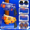 2 Pack Blaster Guns Boys Toy for 3+ Year Old Kids, 80 Soft Foam Darts Bullets, 2 Targets & 2 Wrist Strap, Gun Toys Gifts for Ages 8-12,Christmas Stocking Stuffers Party Supplies for Toddler Orange view 2