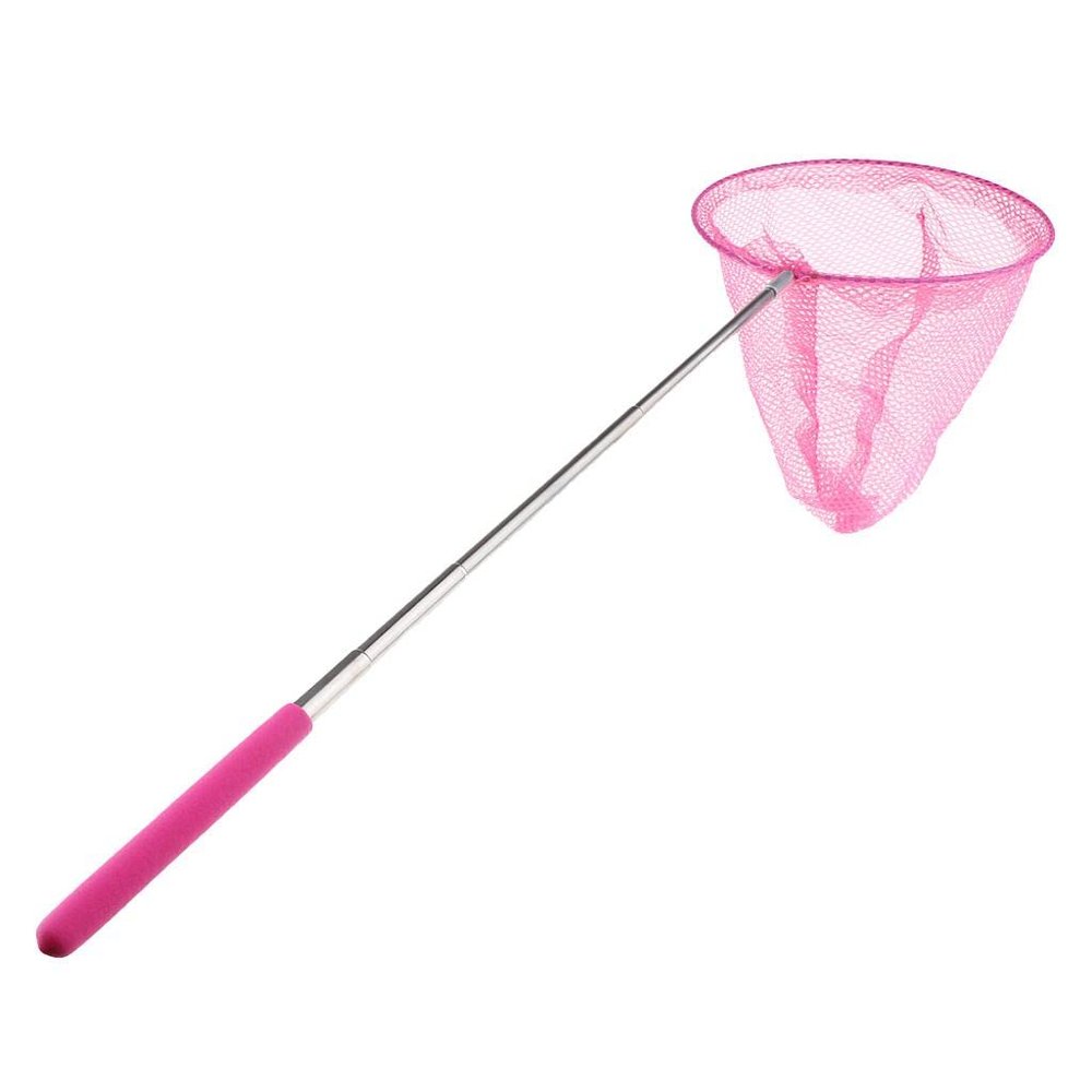 FashionCha Kids Pond Fishing Net Extend Telescopic Butterfly Insect Bug Catcher Pink