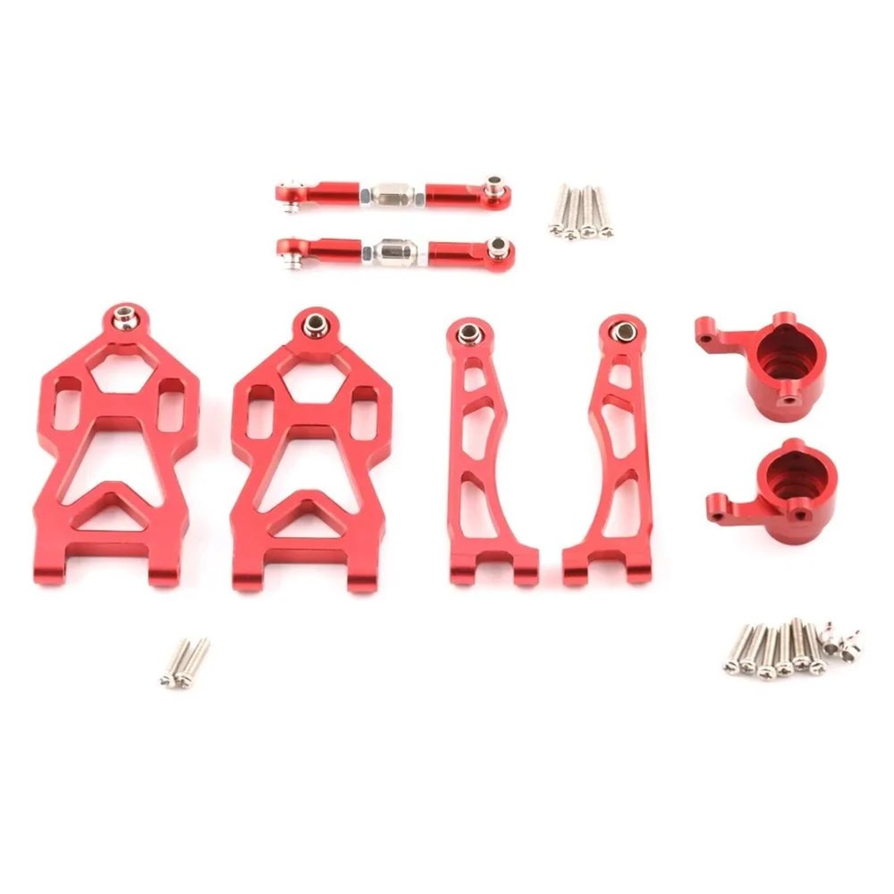 DAIHAOUU for 1/16 SCY for JJRC SG116 MAX SG116 PRO Model Aluminum Alloy Upgrade Parts Kit RC Car OP Accessories Crawler Truck Buggy(4 PCS-Red)