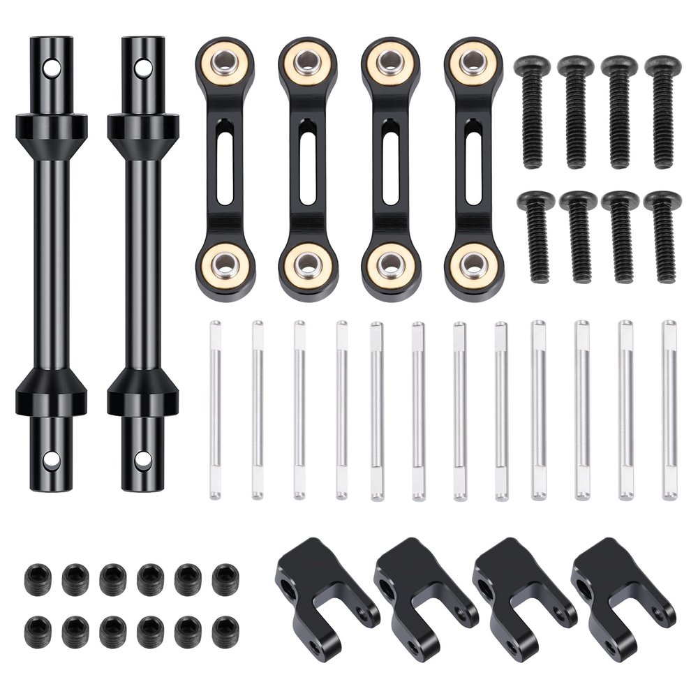 WEFEINO Aluminum Alloy Front & Rear Sway Bar Set Upgrade Parts for Losi 1/18 Mini LMT 4WD 4X4 Brushed Monster RC Truck