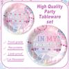 120PCS In My Birthday Era Party Supplies Friendship Party Tableware Music Themed Decorations includes In My Era Music Plates and Napkins for Girl Fans Birthday Party Decorations view 2