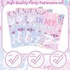 120PCS In My Birthday Era Party Supplies Friendship Party Tableware Music Themed Decorations includes In My Era Music Plates and Napkins for Girl Fans Birthday Party Decorations view 4