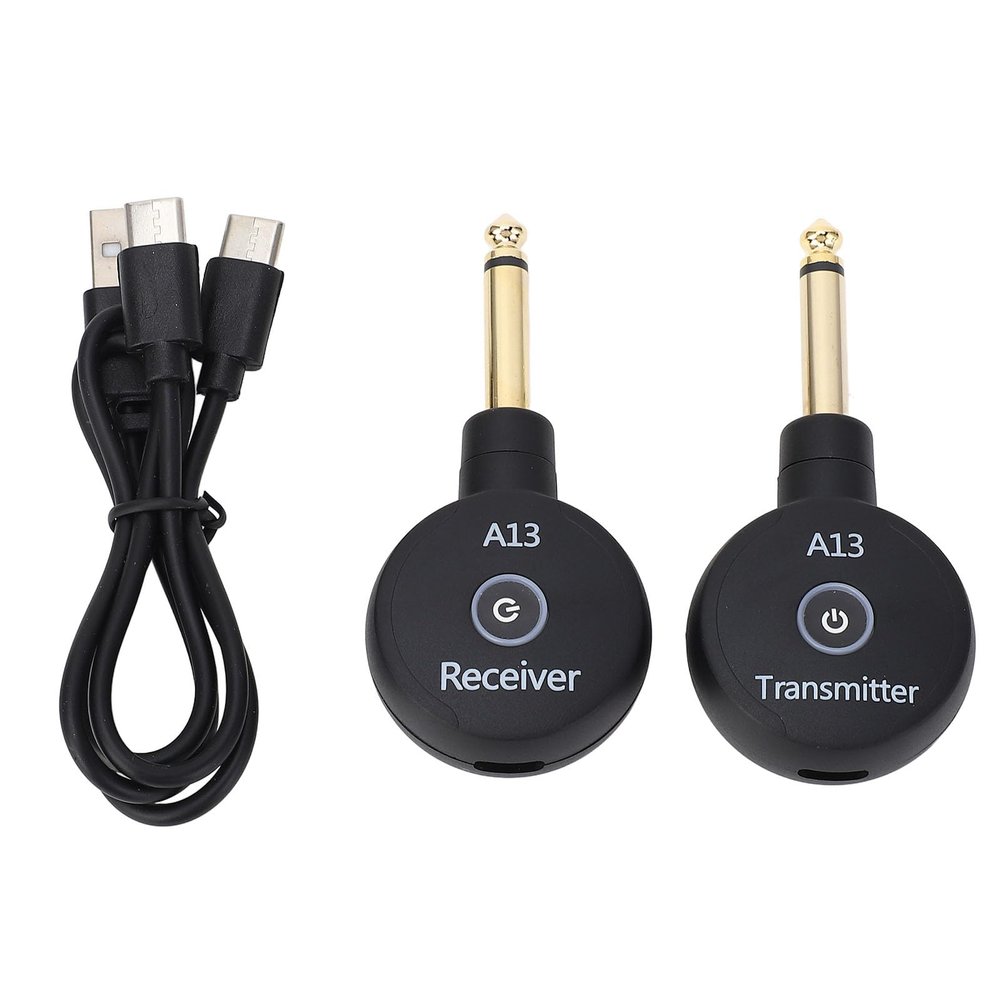 2.4GHz Cordless Receiver Transmitter for Electric Guitar Bass Violin Keyboard, 100 Feet Transfer Distance, Less 4ms Latency, Supports 4 Devices Simutaneous