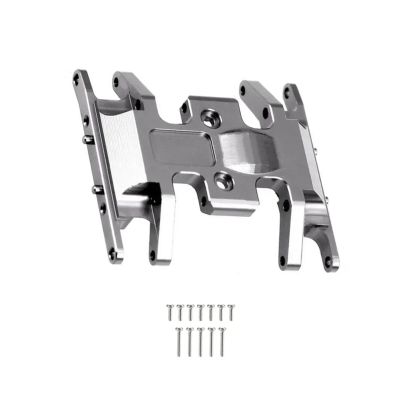 for Axial SCX24 90081 1/24 RC Crawler Car Metal Gearbox Mount Base Transmission Holder Skid Plate Upgrade Parts(Light Grey)