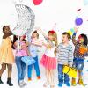 15Inch Moon Pinata Foil Silver Pull String Pinata with Stick & Blindfold for kids Birthday, Baby Shower Gender Reveal Party Decorations view 2