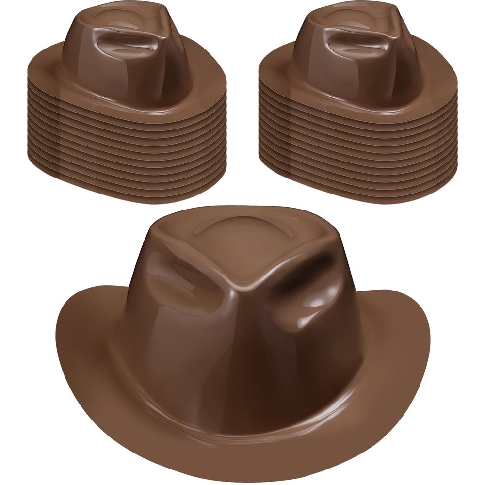 Xtinmee 24 Pieces Cowboy Hats Bulk Kid Plastic Cowboy Hats Party Pack Western Cowboy Hat Costume Accessories for Western Party Supplies
