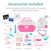 Best Choice Products Pretend Play Doctor's Office, Wooden Medical Center Toy Set for Kids w/Carrying Case, All Accessories Included, Height Measurer, 2-Piece Costume - Pink view 3