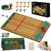 Premium Horse Racing Game with Cards and Dice, Horse Race Betting Board Game for Adult, Thickened Solid Wood with 143 Chips, 9 Metal Horses, Bet Board & Tokens & Cards, Rich Props for Enhanced Fun view 1