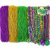 500 Pcs Mardi Gras Beads Necklace Bulk, Purple Gold Green Beads Necklaces Assortment for Carnival Decor, 9 Styles Metallic Mardi Gras Necklaces for Carnival Parade Throws Carnival Costume Party view 1