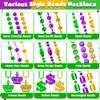 500 Pcs Mardi Gras Beads Necklace Bulk, Purple Gold Green Beads Necklaces Assortment for Carnival Decor, 9 Styles Metallic Mardi Gras Necklaces for Carnival Parade Throws Carnival Costume Party view 3