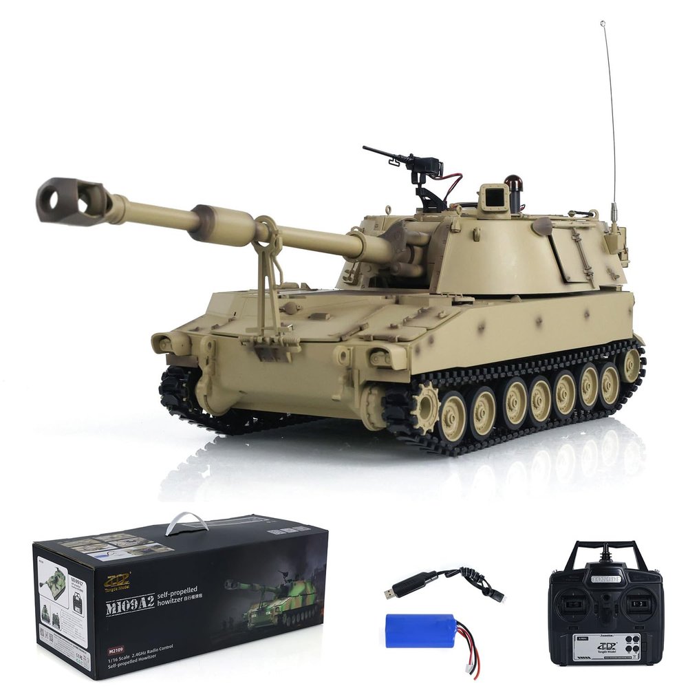 TOUCAN RC HOBBY US in Stock 1/16 Tongde RC Tank M109A2 Self-propelled Howitzer RTR Infantry Fighting Tanks