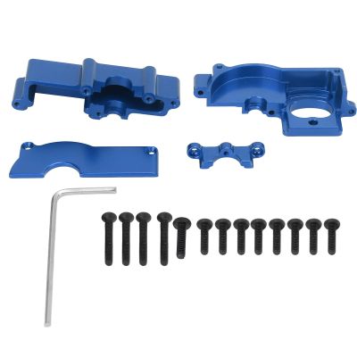POENVFPO Aluminum Alloy Gearbox Housing Shell Motor Mount Plate Upgrade Parts Compatible with LaTrax Teton 1/18 4WD RC Car (Blue)