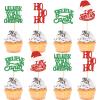 24Pcs Merry Christmas Cupcake Toppers Santa Hohoho Cupcake Picks view 1