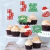 24Pcs Merry Christmas Cupcake Toppers Santa Hohoho Cupcake Picks view 3