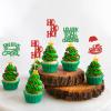 24Pcs Merry Christmas Cupcake Toppers Santa Hohoho Cupcake Picks view 4