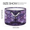 GOODOLD Purple Mandala Extra Large Storage Basket Decorative Laundry Basket with Handles, Rope Basket for Clothes, Blanket, Towel, 20 x 14 Inch view 2