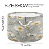 GOODOLD White Daises Grey Extra Large Storage Basket Decorative Laundry Basket with Handles, Rope Basket for Clothes, Blanket, Towel, 20 x 14 Inch view 2