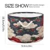 GOODOLD Cute Santa Claus Extra Large Storage Basket Decorative Laundry Basket with Handles, Rope Basket for Clothes, Blanket, Towel, 20 x 14 Inch view 2
