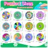50 Pack Fidget Spinner Mini Toys Party Favors Easter Basket Eggs Goodie Bag Stuffers Gifts,Stress Relief Sensory Toys for Kids Adults ADHD Autisms,Carnival Treasure Box Toy Classroom Prizes Supplies view 4
