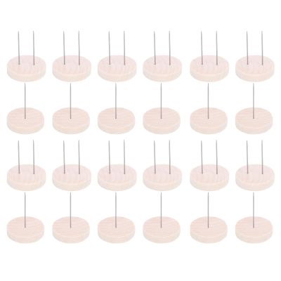 24 Pieces Crochet Baby Stand 12 Single Needle 12 Twin Needle Wooden Knitted Baby Display Holder