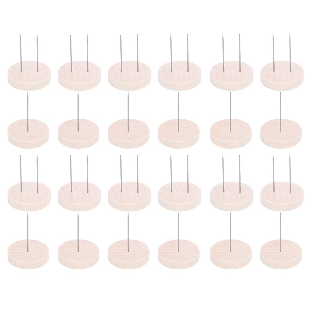 24 Pieces Crochet Baby Stand 12 Single Needle 12 Twin Needle Wooden Knitted Baby Display Holder